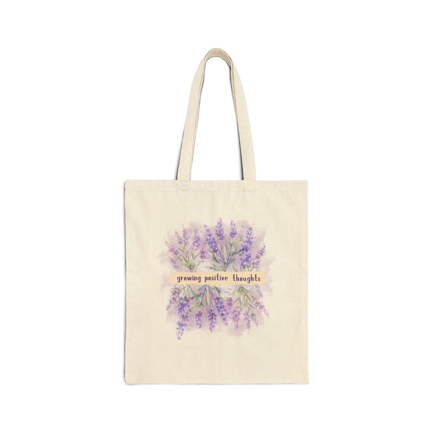 "Positive Thoughts" Cotton Canvas Tote Bag