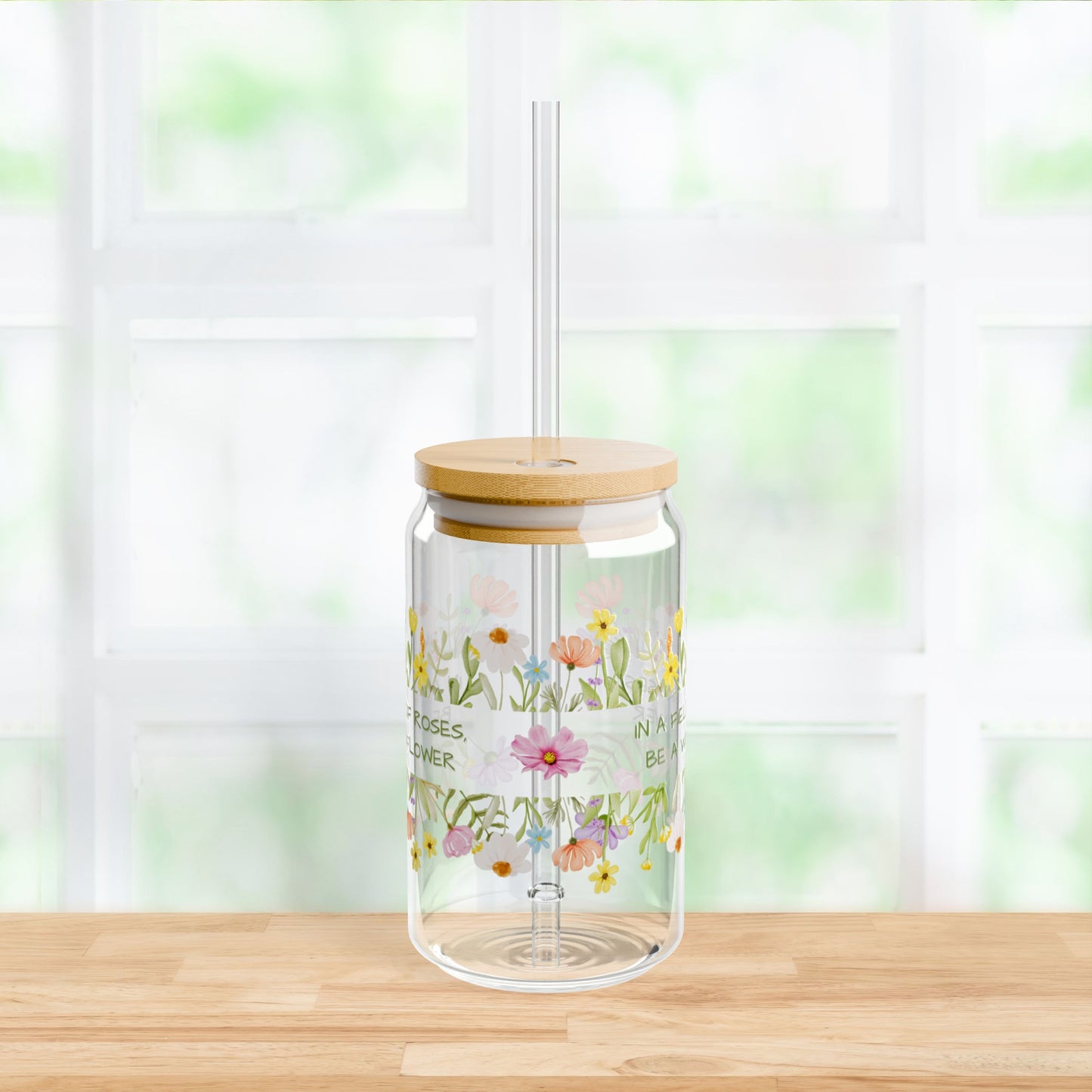 "Wildflower" Sipper Glass, 16oz