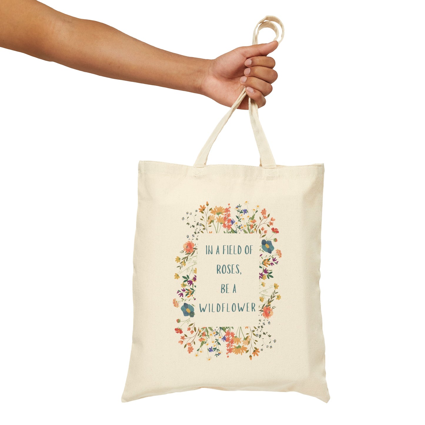 "Wildflower" Cotton Canvas Tote Bag