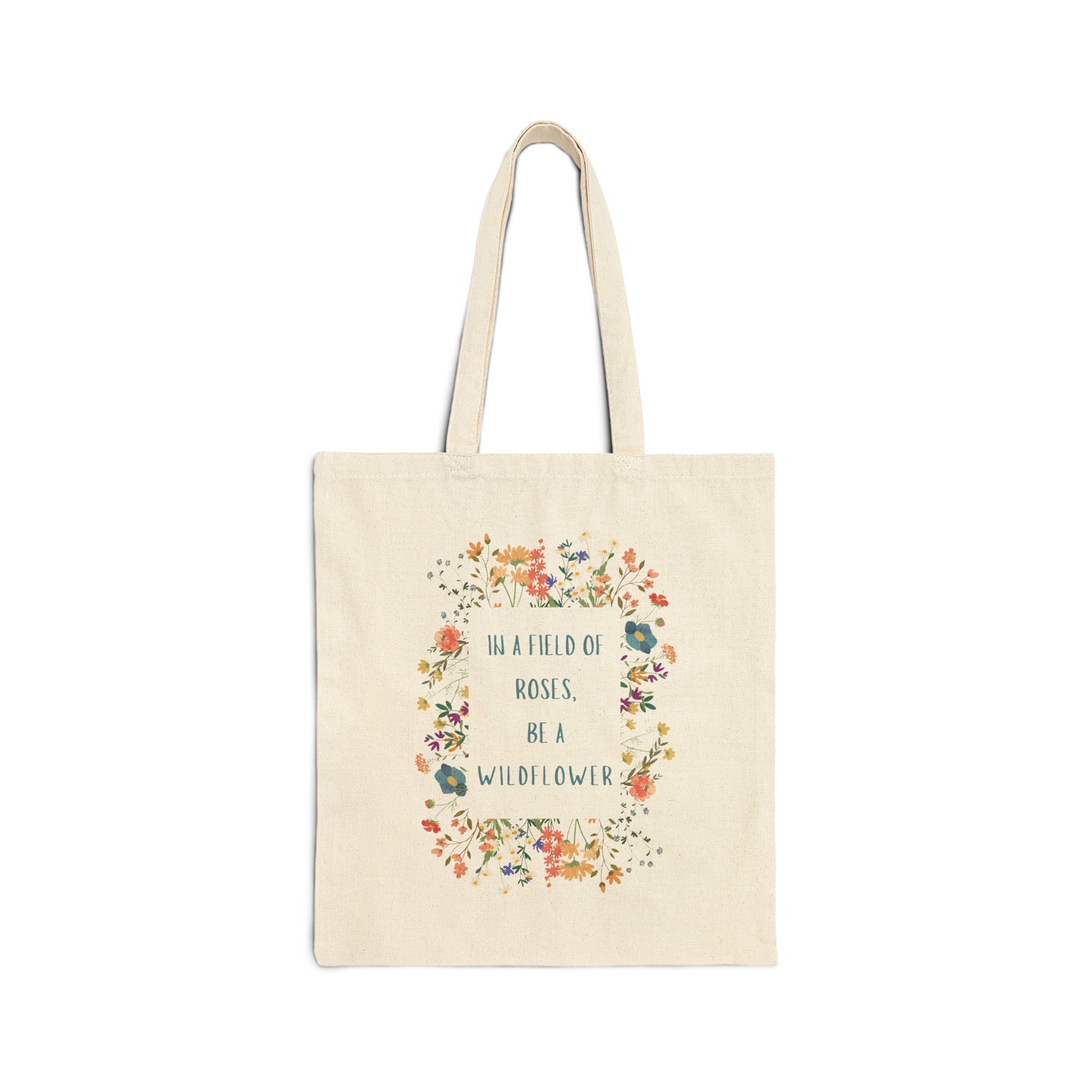 "Wildflower" Cotton Canvas Tote Bag