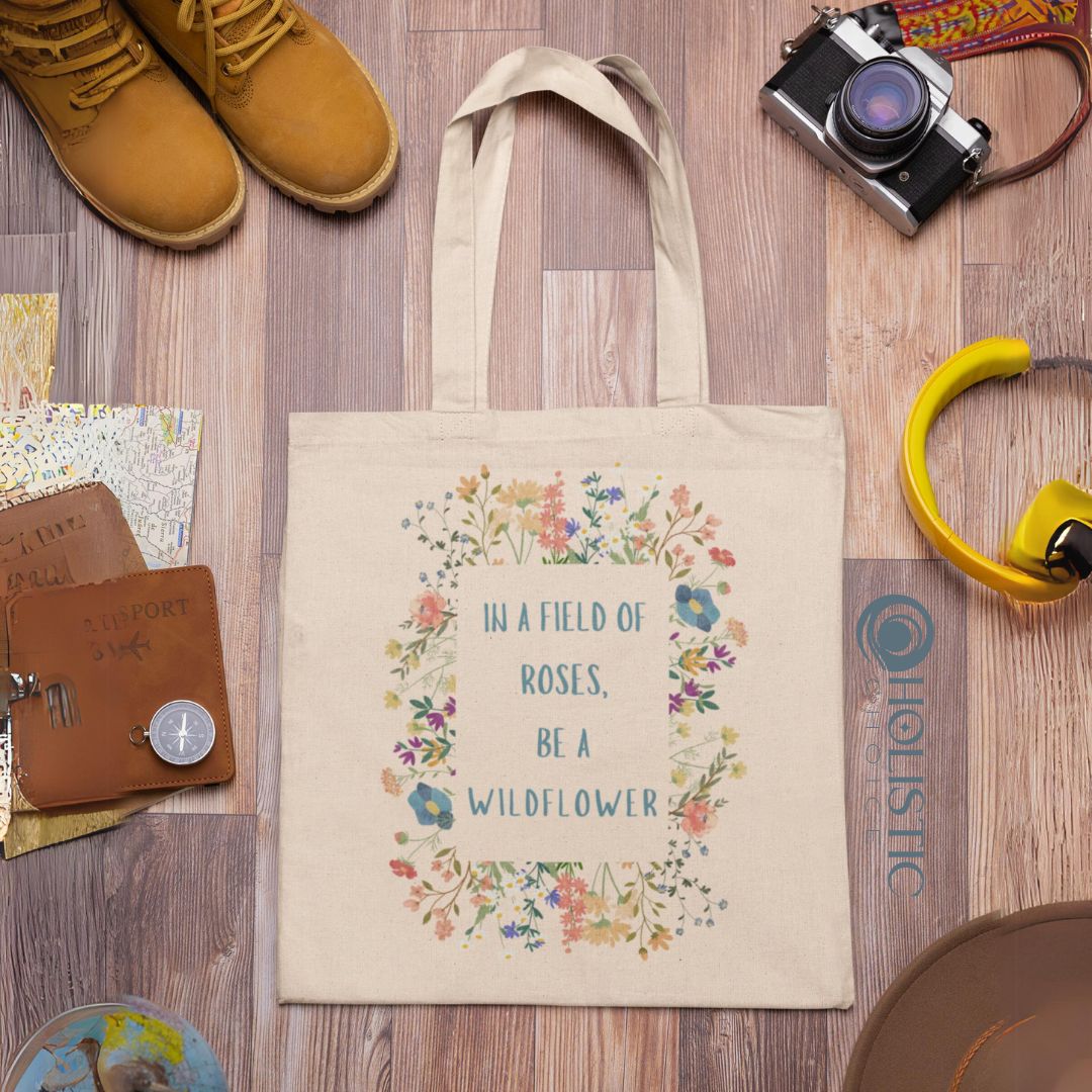 "Wildflower" Cotton Canvas Tote Bag