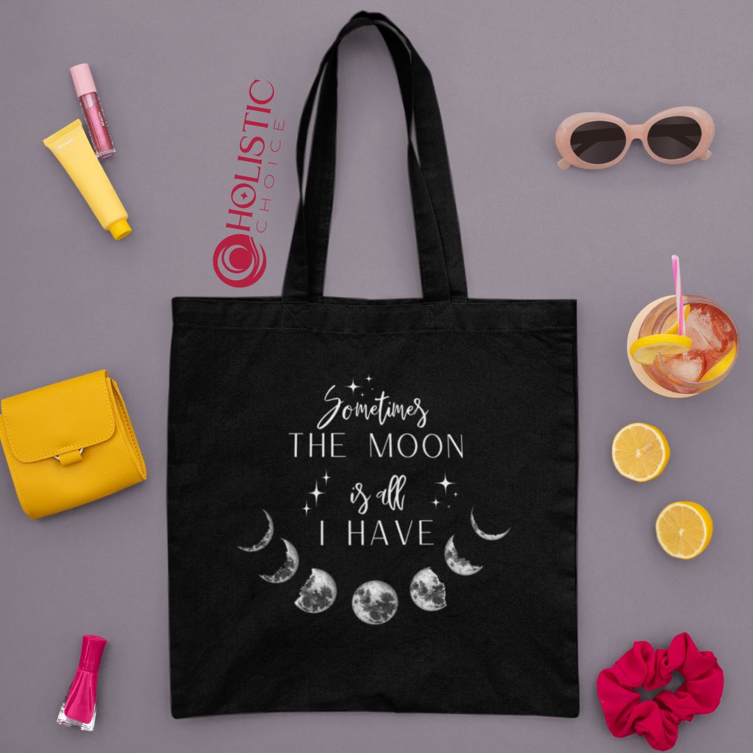 "Sometimes the Moon" Cotton Canvas Tote Bag