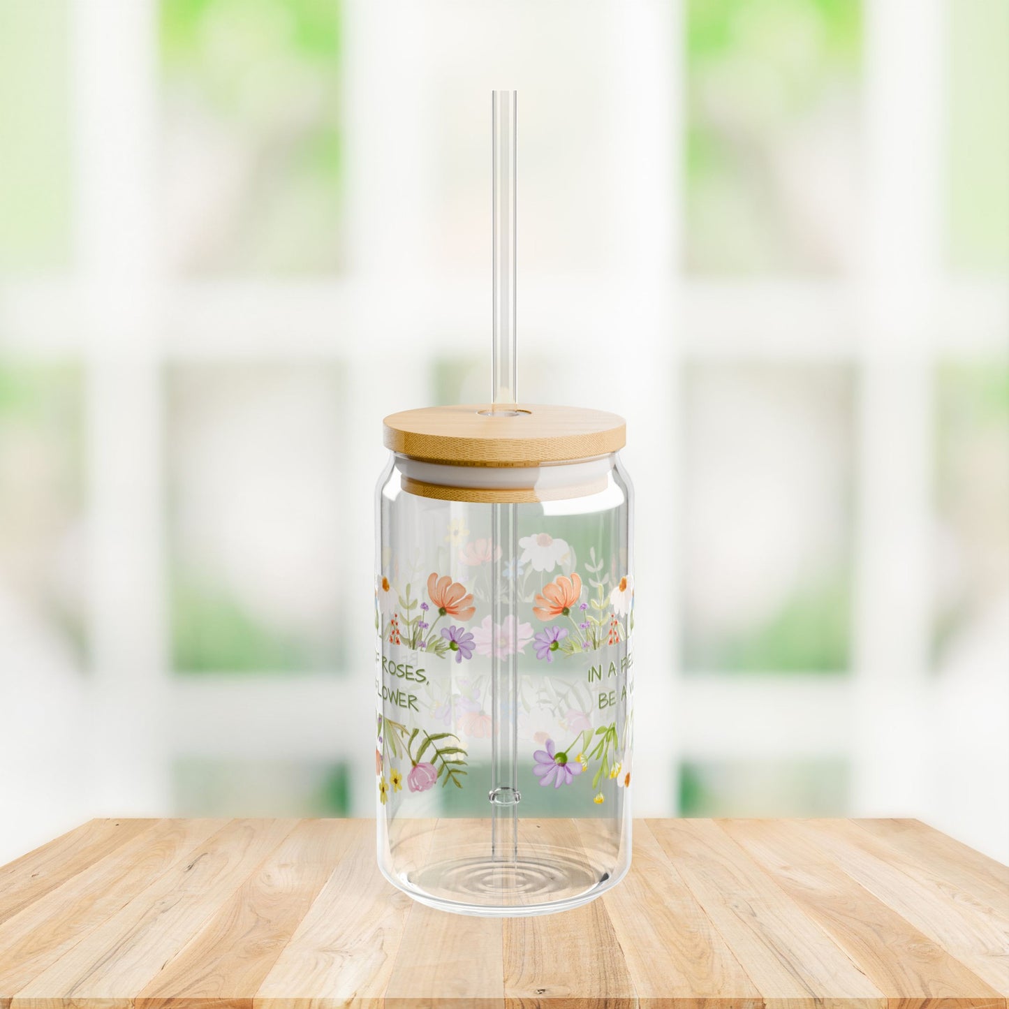 "Wildflower" Sipper Glass, 16oz