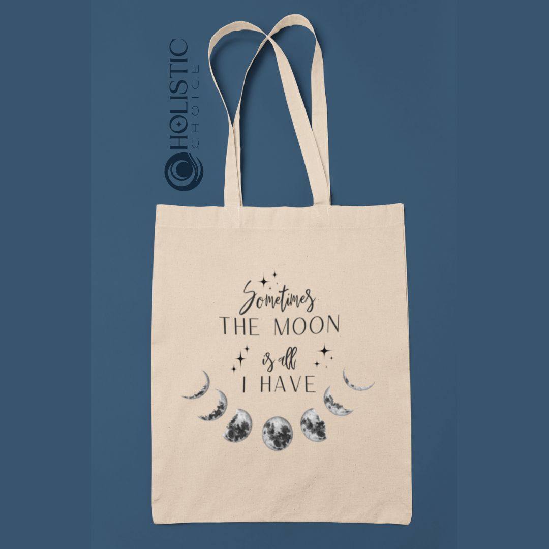 "Sometimes the Moon" Cotton Canvas Tote Bag