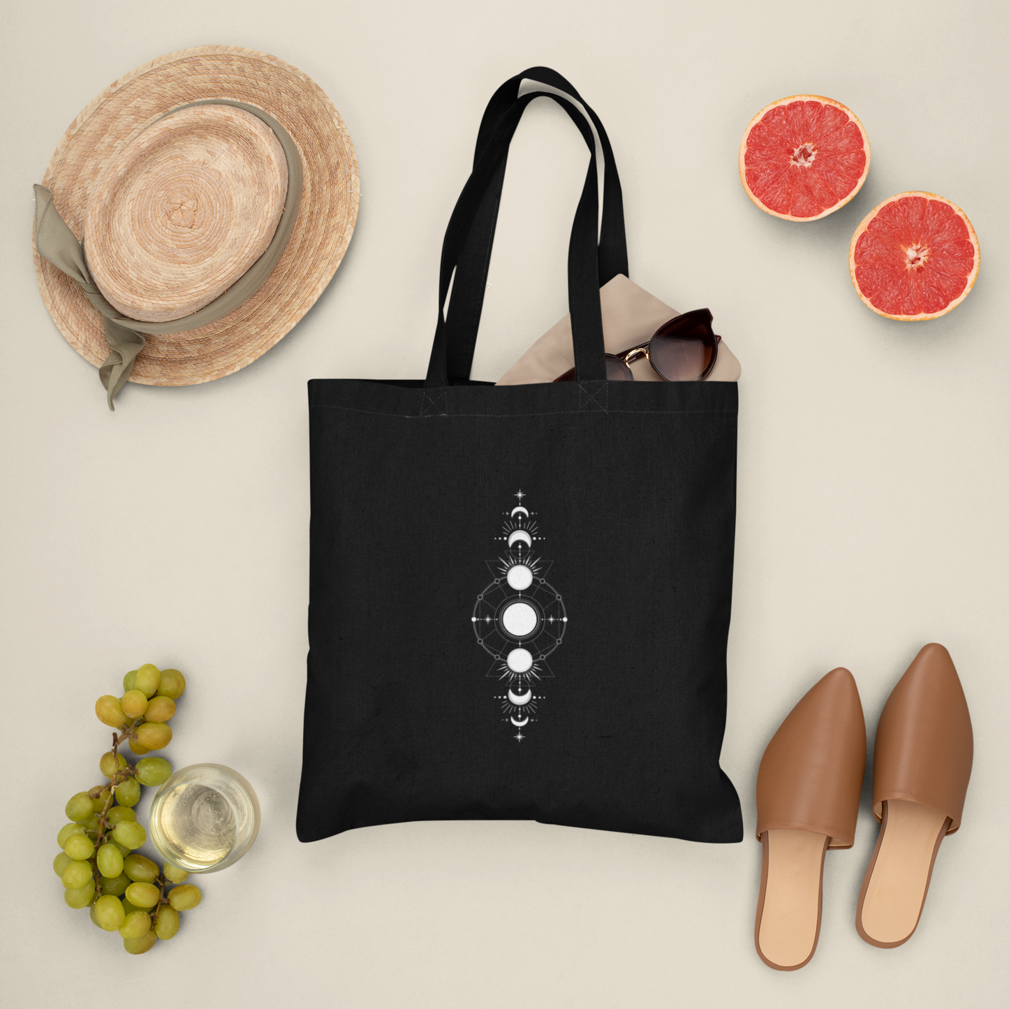 "Sacred Geometry" Cotton Canvas Tote Bag